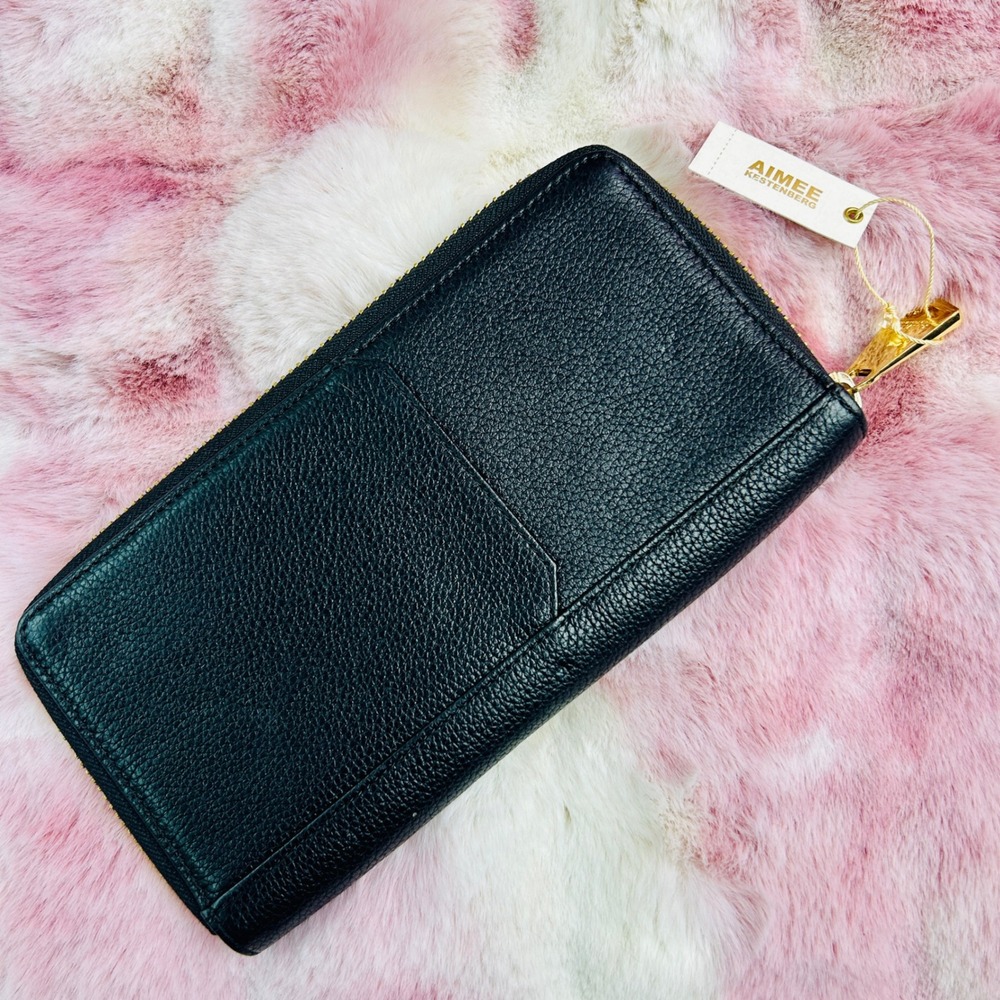 Aimee Kestenberg Oversized Zip Around Wallet Soft Ink Cobra Leather AK447760 NWT - Picture 4 of 6